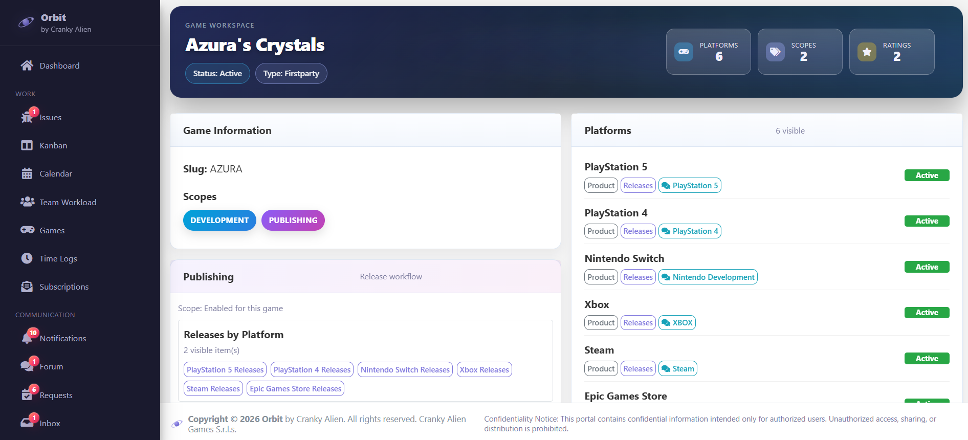 Orbit game overview screenshot